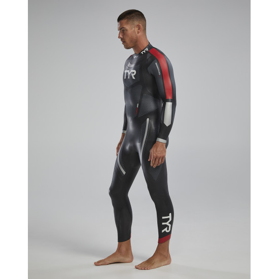 Гідрокостюм чоловічий TYR Men’s Hurricane Wetsuit Cat 5, Silver/Red