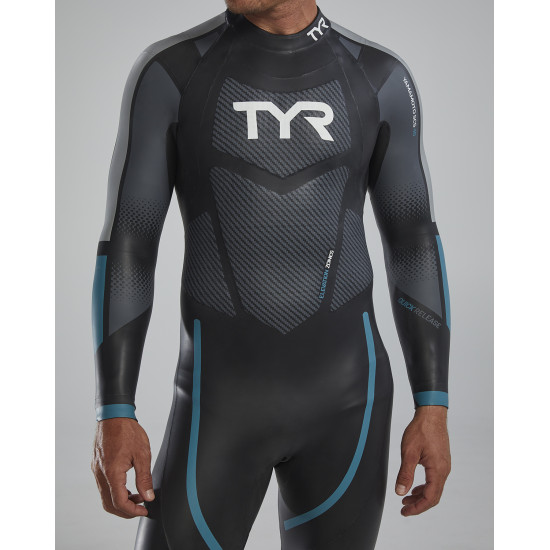 Гідрокостюм чоловічий TYR Men’s Hurricane Wetsuit Cat 3 Silver/Turq