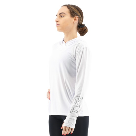 Жіноча футболка з рукавами і капюшоном TYR Women’s SunDefense Hooded Shirt