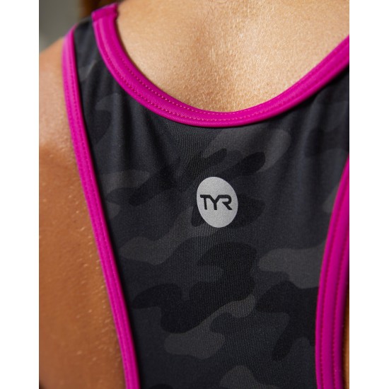 Топ жіночий TYR Women’s Blackout Camo Lyn Racerback Топ жіночий TYR Women’s Blackout Camo Lyn Racerback