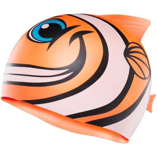 Шапочка для плавання TYR CharacTYRS Happy Fish Silicone Kids’ Swim Cap
