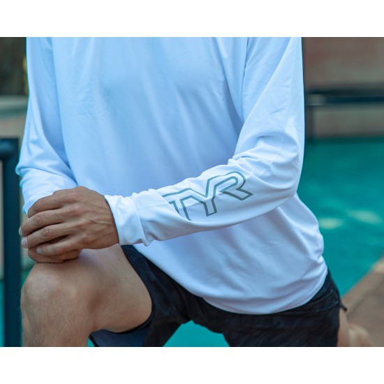 Футболка чоловіча з рукавами та капюшоном TYR Men’s SunDefense Hooded Shirt Футболка чоловіча з рукавами та капюшоном TYR Men’s SunDefense Hooded Shirt