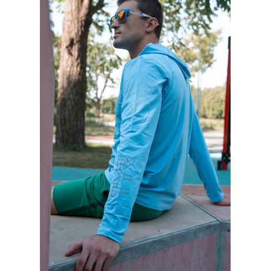 Футболка чоловіча з рукавами та капюшоном TYR Men’s SunDefense Hooded Shirt Футболка чоловіча з рукавами та капюшоном TYR Men’s SunDefense Hooded Shirt