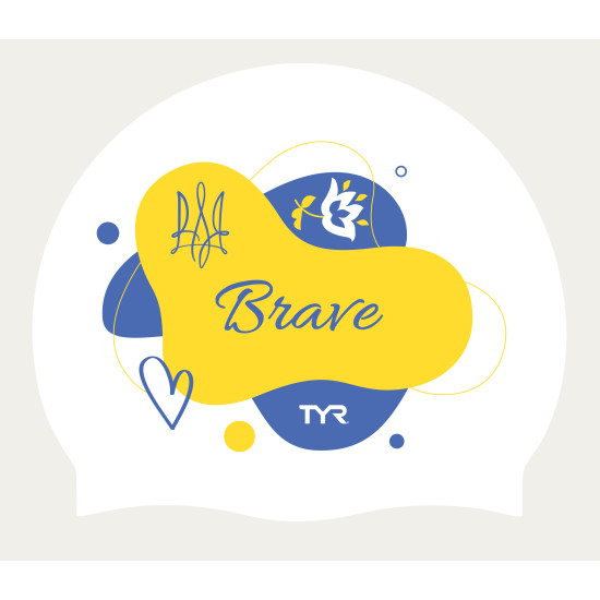 Шапочка для плавання Silicone WHITE TYR UA BRAVE Шапочка для плавання Silicone WHITE TYR UA BRAVE