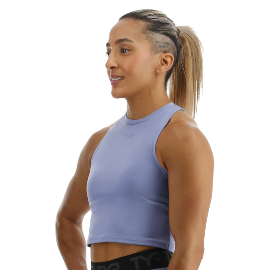 Спортивний жіночій топ TYR Women's Base Kinetic Cropped High Neck Tank - Solid Спортивний жіночій топ TYR Women's Base Kinetic Cropped High Neck Tank - Solid