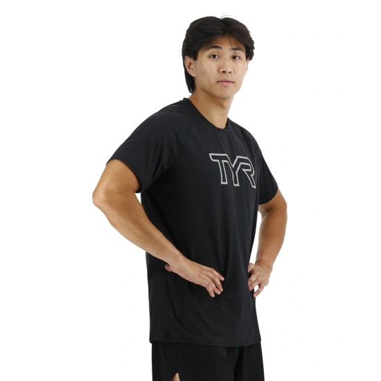 Футболка чоловіча з короткими рукавами TYR Men's ClimaDry Big Logo Tech Tee - Solid Футболка чоловіча з короткими рукавами TYR Men's ClimaDry Big Logo Tech Tee - Solid