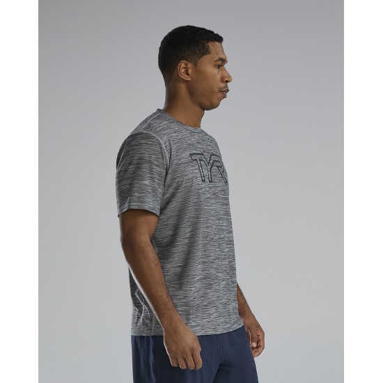Футболка чоловіча з короткими рукавами TYR Men's Airtec Big Logo Tee – Solid Футболка чоловіча з короткими рукавами TYR Men's Airtec Big Logo Tee – Solid