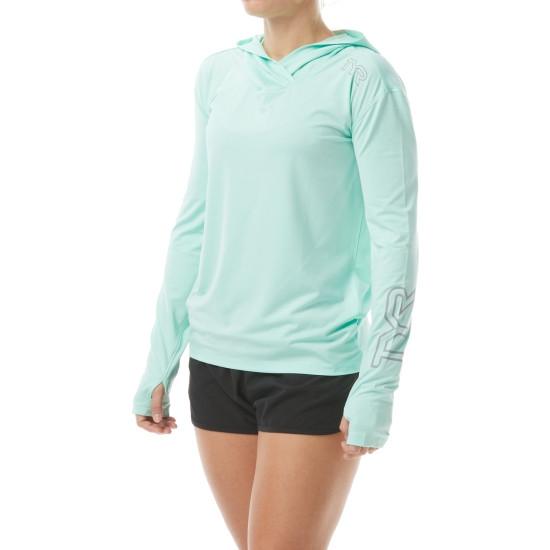 Жіноча футболка з рукавами і капюшоном TYR Women’s SunDefense Hooded Shirt