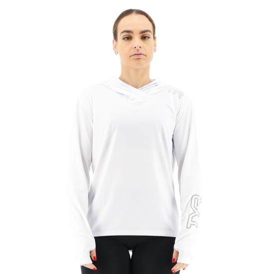 Жіноча футболка з рукавами і капюшоном TYR Women’s SunDefense Hooded Shirt