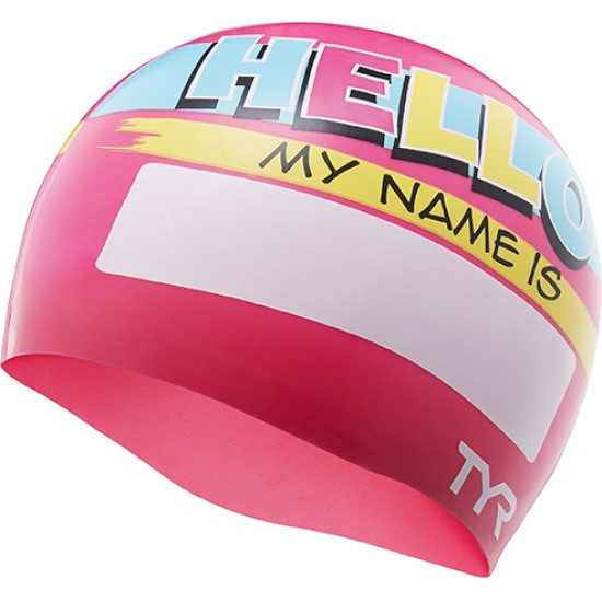 Шапочка для плавання TYR HELLO MY NAME IS