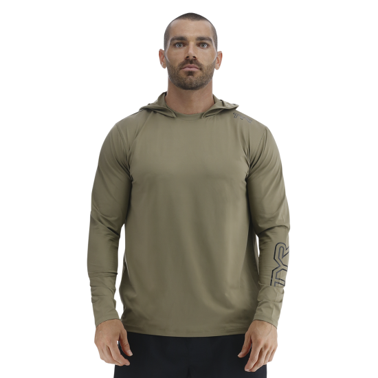 Футболка чоловіча з рукавами та капюшоном TYR Men’s SunDefense Hooded Shirt Футболка чоловіча з рукавами та капюшоном TYR Men’s SunDefense Hooded Shirt