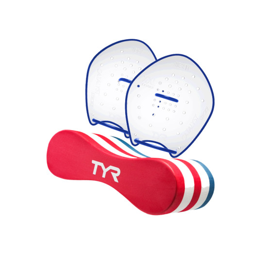 Святковий комплект від TYR: колобашка TYR USA Pull Float та лопатки для плавання Catalyst Святковий комплект від TYR: колобашка TYR USA Pull Float та лопатки для плавання Catalyst