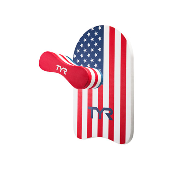 Святковий комплект від TYR: дошка для плавання TYR Classic Kickboard USA та колобашка TYR USA Pull Float