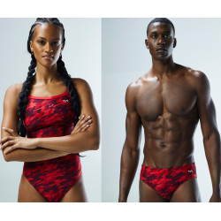 Святковий комплект від TYR: жіночий купальник TYR Camo Diamondfit та чоловічі плавки TYR Camo Racer Святковий комплект від TYR: жіночий купальник TYR Camo Diamondfit та чоловічі плавки TYR Camo Racer